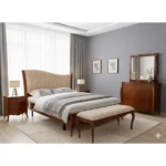 Kit de chambre à coucher ana couleur marron (sans armoire)