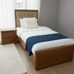 Lit aadl capitonne marron 90X190cm